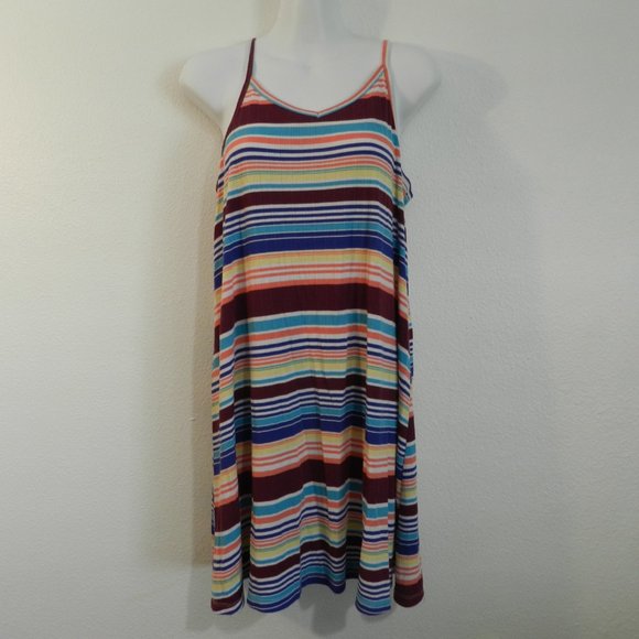 Mossimo Supply Co. Dresses & Skirts - Serape stripe pattern rib knit adjustable strap racer back casual sundress